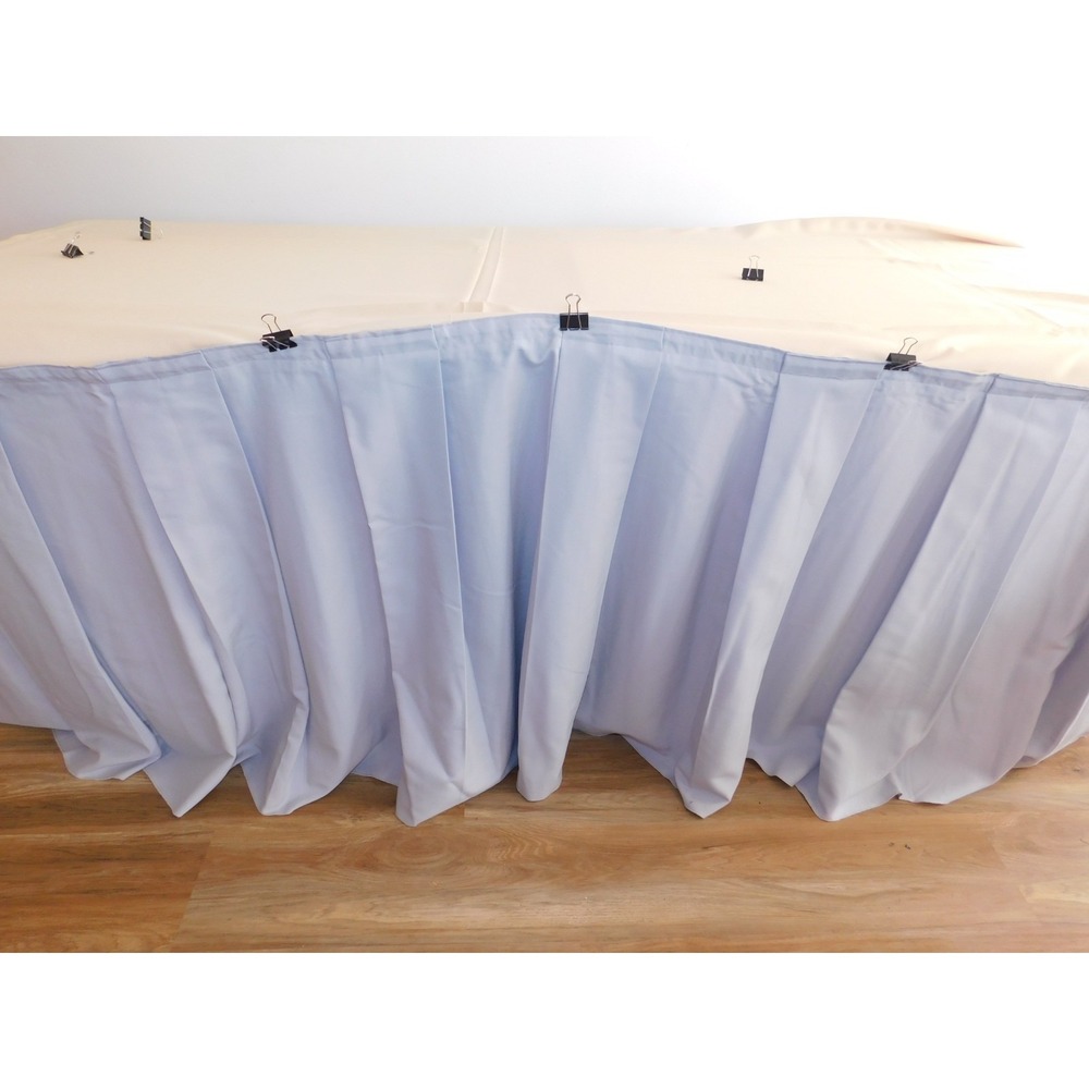 6' x 30" Gray Pleated Table Skirt
